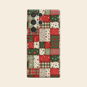 Christmas Patchwork Quilt Luxury Fashion Full Lens Protective Case for Samsung Galaxy S26 S25 S24 A56 A36 Plus Ultra