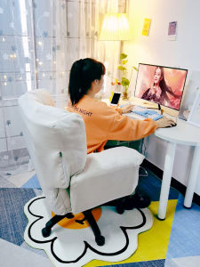 Comfortable Computer Chair Home Use Adjustable Height Backrest Esports Chair Small Sofa Dormitory Desk Chair Makeup Chair