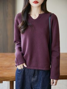 YUEXINYIRONG | Cotton Warm Knitted Sweater Women French Minimalist Versatile