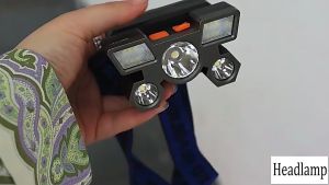 Senter Kepala LED 5 Mata Super Terang Cas USB Headlamp LED Outdoor Waterproof