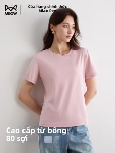 MiiOW | Áo Thun Nữ Tay Ngắn Mùa Hè Cotton Lụa Cổ Tròn
