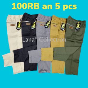 100 rb 5 celana chinos panjang anak laki laki usia 1-12 tahun KAIN KATUN DRILL PREMIUM
