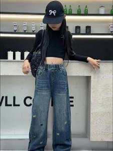 LOBER กางเกงยีนส์สาว กางเกงยีนส์สาวโต กางเกงเด็กหญ กางเกงยีนส์เด็ก กางเกงเด็ก