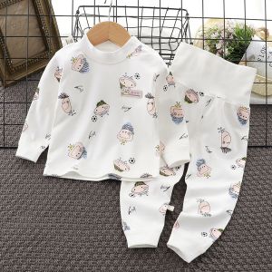 Pure Cotton Autumn Clothes Set High Waist Long Sleeve Separate Baby Sleepwear for Boys And Girls Comfortable Home Innerwear