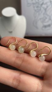 SUKI DAKARA Jade Earrings S925 Sterling Silver Elegant Chic Jewelry for Women