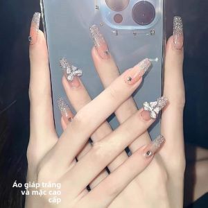 MONLEYTA | Nhựa giả móng tay thời trang có thể mang theo mùa hè 2025 mới cao cấp ngắn vừa dài trong suốt kiểu Pháp