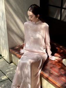 SHANGSHA | Autumn New Chinese Style Elegant Cheongsam Dress