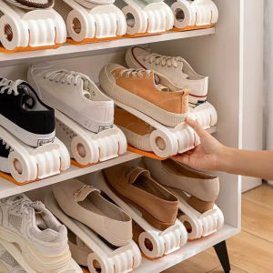Shoe Rack Double Layer Adjustable Folding Shoe Support Space-saving Shoes Shelves Shoe Storage Organizer Home Supply