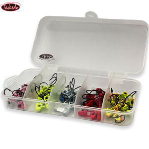 TAKEDO JY59 1.7g Suit 50pcs Pack 5 Colors Triangle Soft Worm Lures Hook Ice Fishing Lead Jig Head Rock Fishing Lures