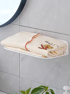 ชั้นวางของในห้องน้ำ ชั้นวางติดฝาผนัง ที่ใส่ของในห้องน้ำ ห้องครัว ชั้นเก็บของ ไม่ต้องเจาะรู ชั้นวางของติดผนัง อเนกประสงค์