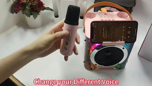 Midea Dazzling Light Bluetooth Speaker Karaoke Bluetooth Dual Microphone Wireless Bluetooth with 3D Stereo Amplifier