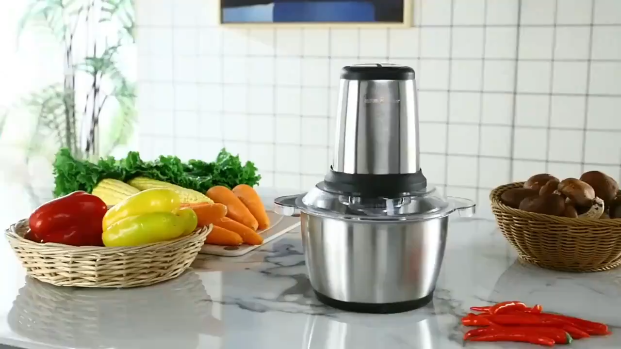 【Cod】meat grinder 2L large capacity meat grinder sale Vegetable meat grinder meat grinder electric food grinder multi purpose meat grinder fast and slow two gear adjustment Quickly ground meat in 6 seconds 4-blade cutter head