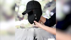 Winter Men Windproof Hat Thicken Warm Hat with Mouth Cover and Ear Flaps