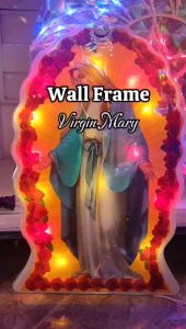 MABUHAY STAR Christmas Lights Virgin Mary & Child Jesus Wall Frame / Bracket Design Lights Warm White 43CM*32CM