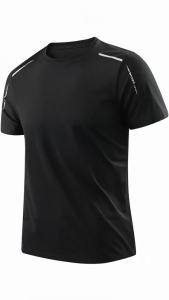CHRLCK Mens Running Quick Drying T-shirts Breathable Hiking Fishing Tees Soft Elasticity Outdoor Sports Short Shirt Summer