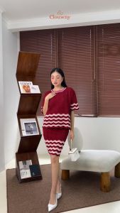 Clouwny Ariel Gradient Set: Setelan Wanita Lengan Pendek Korean Look