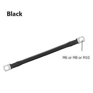 8AWG 6AWG 4AWG 0AWG Car Battery Cable Silicone Wire With Lug Ring M6 M8 M10 Terminal Cable Black Red Wire For Inverter Battery
