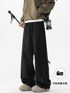 กางเกงทำงานฤดูใบไม้ผลิและฤดูใบไม้ร่วงสำหรับผู้ชาย กางเกงขายาวทรงหลวม กางเกงขายาวทรงหลวมสำหรับเดินป่าและปีนเขาแบบลำลอง ไซส์ใหญ่