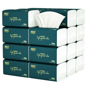 Affordable Large Size 400 Pack Tissue Paper Home Use Hand Towel Bathroom Toilet Paper Whole Box Hygienic Facial Tissue