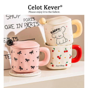 Lovely Homeuse Cup with Lid and Spoon for Couples Giftbox