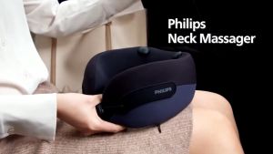 Philips Neck Massager [4 Point Vibration + 3 Speed Mode | Wraparound support | Thermostatically hot compress] PPM3306