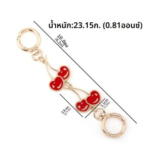 จี้กระเป๋าเชอร์รี่สีแดงน่ารักสำหรับผู้หญิง พวงกุญแจโบว์สีขาว จี้ผลไม้ สายคล้องไหล่ต่อพ่วง ตกแต่งมุก ของขวัญ