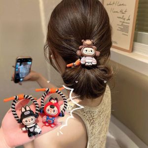 ยางรัดผมผ้าอ่อน 2025 ใหม่ เย็บลายการ์ตูนน่ารัก ยางยืดสูง ห่วงกระดูกไหปลาร้า ยางรัดผมหางม้าสำหรับผู้หญิง