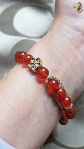 Collection Grade Natural Icy Red Agate Designer Bracelet