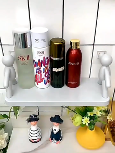 Wall Hanging Human Hook Cute Bathroom Self-adhesive Shampoo Shelves Shower Towel Storage Rack Home Decor Kitchen Plastic Rack