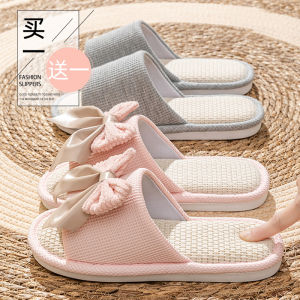 Dép Vải Lanh Thoáng Khí Chống Trượt Cho Nữ Dép Vải Lanh Cotton Mùa Xuân Thu Cho Cặp Đôi Dùng Trong Nhà