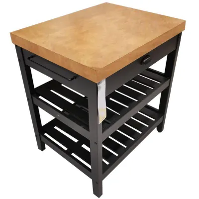 MEISITEKEKE | Mobile Storage Real Wood Kitchen Island