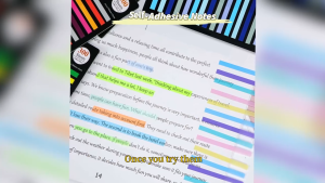 【📣SG Seller】300 Sheets Fluorescent PET Sticky Index Strips Ultra-Thin Waterproof Memo Tabs Bookmark Highlighter Notes