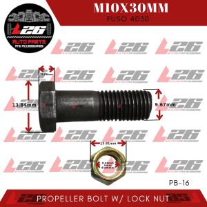 M8x28mm PROPELLER BOLT FOR Toyota / Fuso / Isuzu with Locknut PB-5