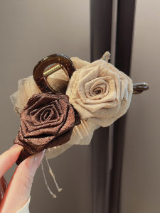 Large Size Dry Rose Hair Claw Clip: Stylish Summer Updo Accessories
