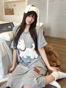 GONGDIE | Cooling Dog Cartoon Short Sleeve Summer Sleep Dress