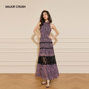 Off-shoulder Waist-shaping Youthful Floral Fish-tail Dress