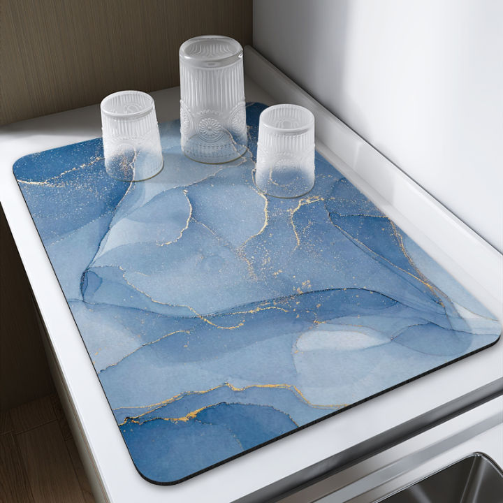 Kitchen Table-Board Hydrophilic Pad Soft Diatom Ooze Water Draining Pad ...