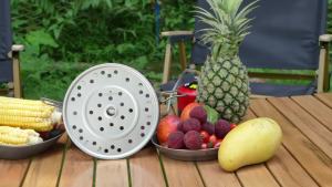 Boundless Voyage Outdoor Camping Titanium Steamer Rack สำหรับทำอาหารและเบเกอรี่ถาดนึ่งขาตั้ง Picnic Kitchen Tableware Round