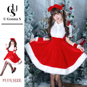 U Gonna S ชุดนอนคริสต์มาสเสื้อผ้ากุลสตรีสีแดงแขนสั้นชุดชั้นในดันชุดนอนแฟชั่น2025ดีไซน์ใหม่ยืดหยุ่นของขวัญคริสต์มาสสำหรับงานเลี้ยง