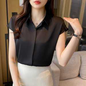 Summer New Style Loose Fit Professional Shirt Thin Short Sleeve Hanging Sense Commute Top Womens Fashion Elegant Basic Shirt