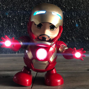 Dance Hero Dancing Robot Ironman Spiderman Bumbleblee Battery Electronic Toys Lighting and music Mini Figure Collection Mainan Kanak 钢铁侠