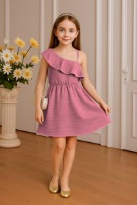 Yarrah dress for kids up to 8-12 years old - bark crepe fabric