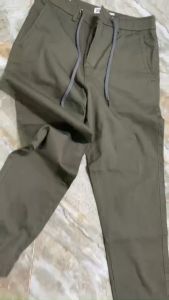 Quần Jogger Nam Chất Kaki Co Dãn Có Khoá Kéo và Dây Rút
