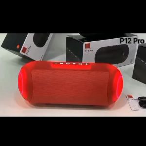 ลำโพงบลูทูธไร้สาย รุ่น P12 Pro ลำโพงเสียงดีเบสหนัก ขนาดพกพา ดอกลำโพงคู่ มีไฟ ใช้งานได้นาน 12 ชั่วโมง เชื่อมพร้อมกันได้สองตัว (รับประกัน 30 วัน)