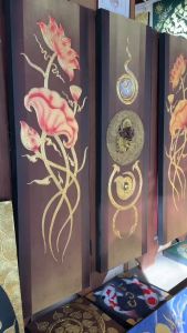 ภาพวาด กรอบรูป  พระพิฆเนศ ดอกบัว 90 × 70 cm จิกซอ3 ชิ้น ภาพมงคล เรียกทรัพย์ เสริมฮวงจุ้ย ตกแต่งสำนักงาน บ้าน ศาสนสถาน  โรงแรม รีสอร์ท ร้านนวด สปา