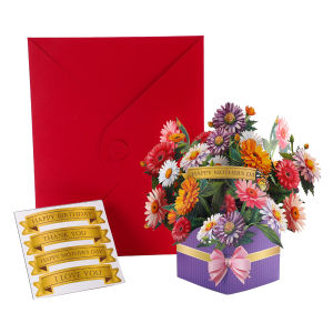 Paper Pop Up Floral Mother’s Day Card for Mom3D Floral Card Gifts for Birthdays Anniversaries Valentines Day with Envelope