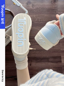 Student Womens Thick Bottom Sports Shoes Blue Board Shoes Casual All-Match Fall Winter New Style Tpu Rubber Outsole