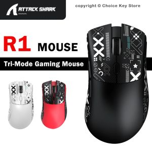 ATTACK SHARK | ATTACK SHARK R1 Wireless Gaming Mouse 18000 DPI PAW3311 Tri-Mode Bluetooth 2.4G Wired 59g Lightweight Macro Mouse for PC/Laptop