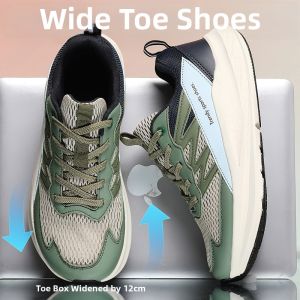 Dsinwin | Extra Wide Breathable Anti-odor Mens Running Shoes