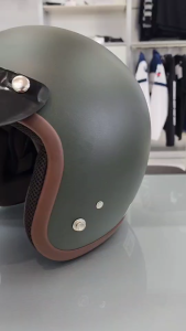 AVEX หมวกกันน็อควินเทจ LB  ถอดนวมซักได้ (แถมแก๊ปบังแดดทุกใบ) สีขี้ม้าด้าน